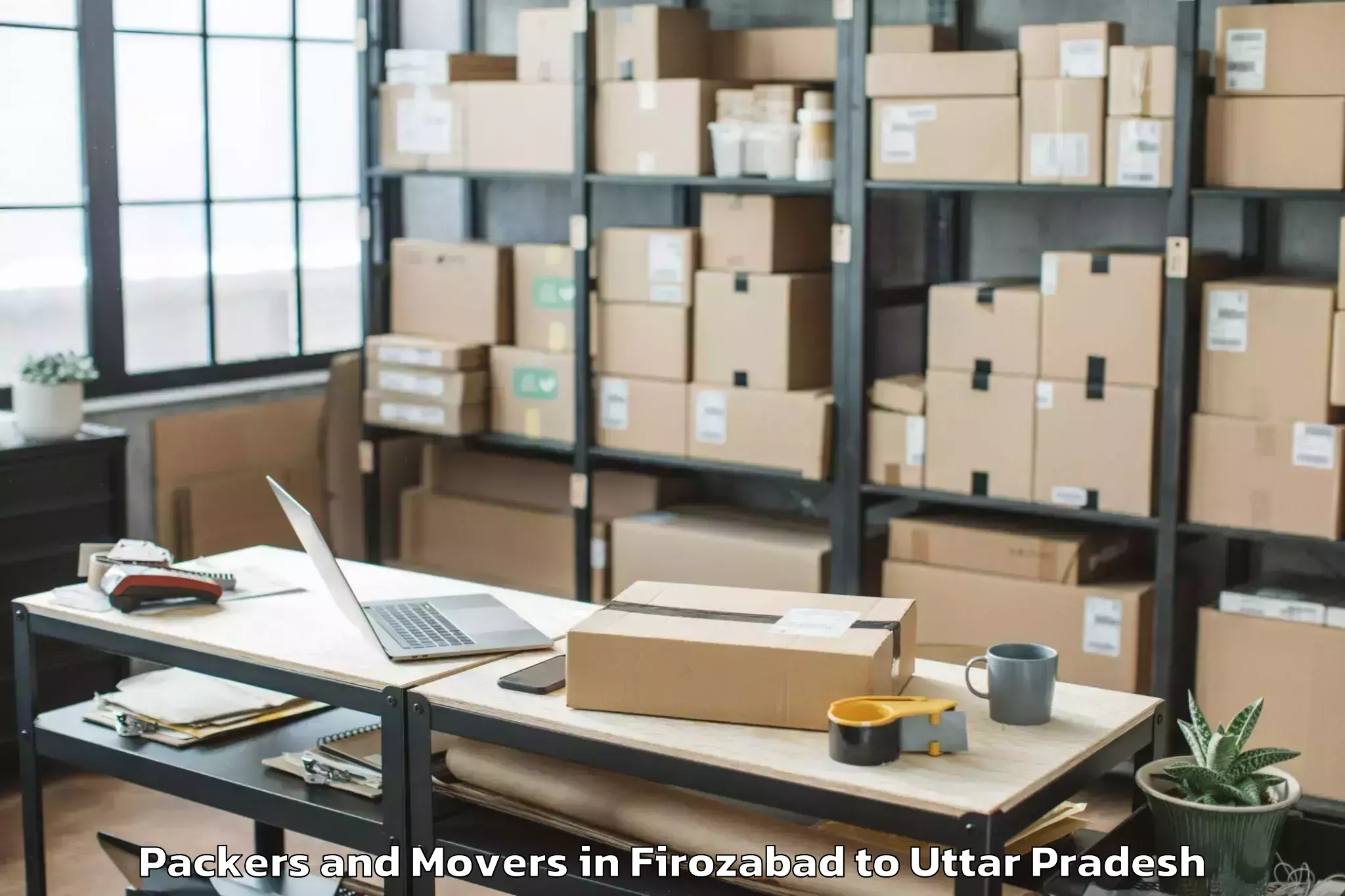 Easy Firozabad to Chillupar Packers And Movers Booking